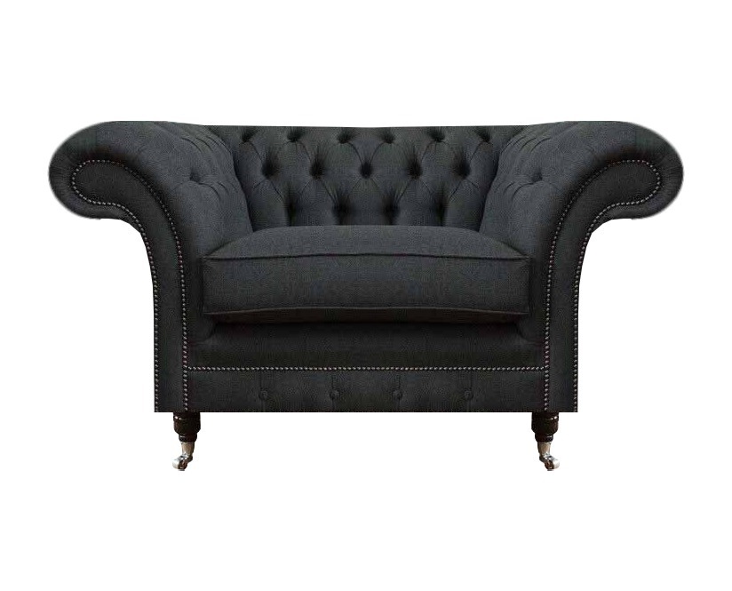 Designer Chesterfield Textilsessel Polster Möbel Edle Sitzmöbel Sessel