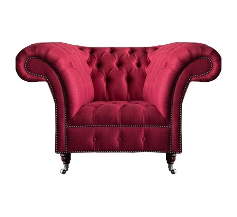 Chesterfield Sessel Rosa Designer Sitzmöbel Luxus Sitz Textil Wohnzimmer