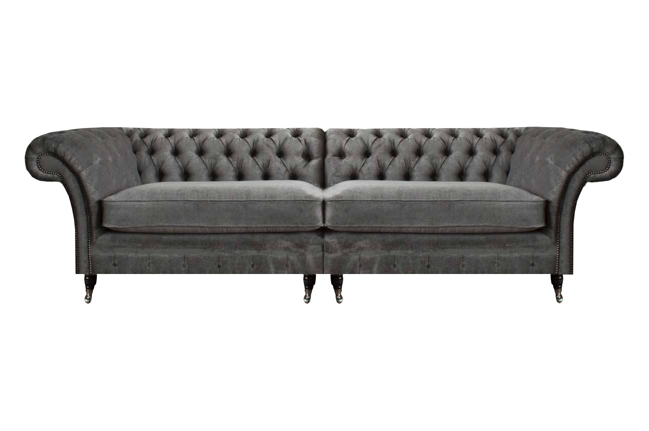 Chesterfield Textil Zweisitzer Sofa Couch Modern Design Möbel Textil