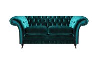 Grün Zweisitzer Sofa Couch Wohnzimmer Luxus Designer Textil Möbel