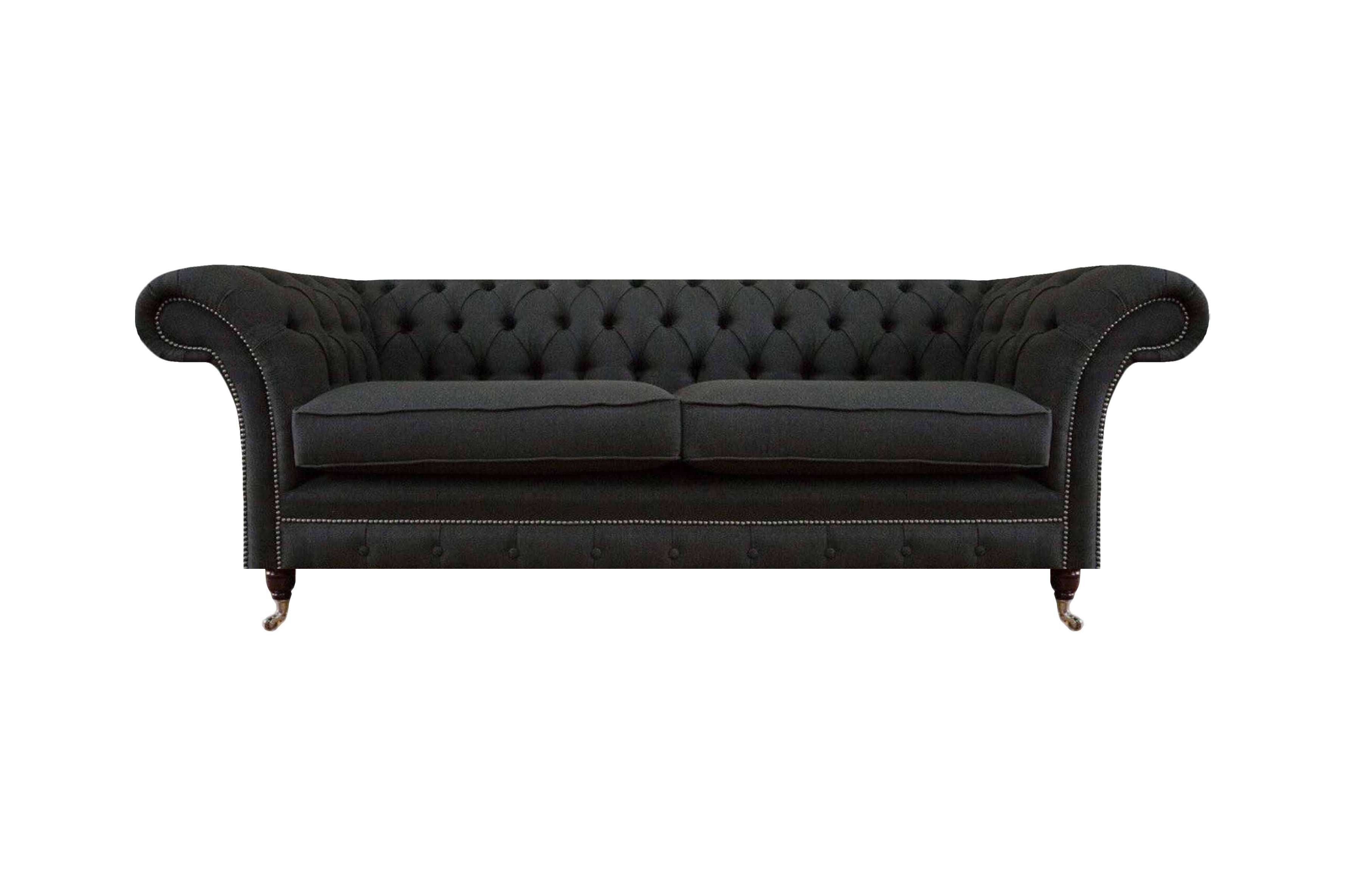Schwarzer Chesterfield Polster Zweisitzer Textil Sofas Einrichtungscouch