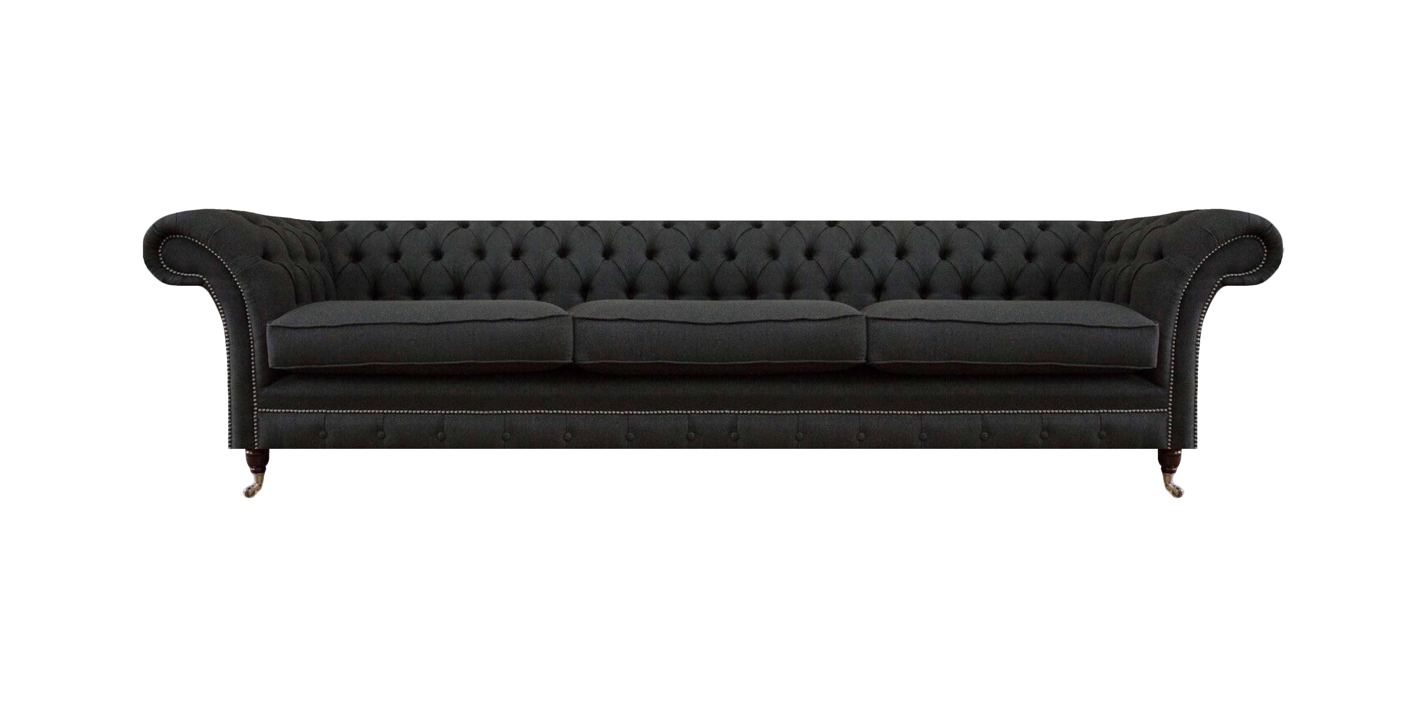 Schwarze Chesterfield Sitzmöbel Luxuriöser Dreisitzer Polster 3-Sitzer