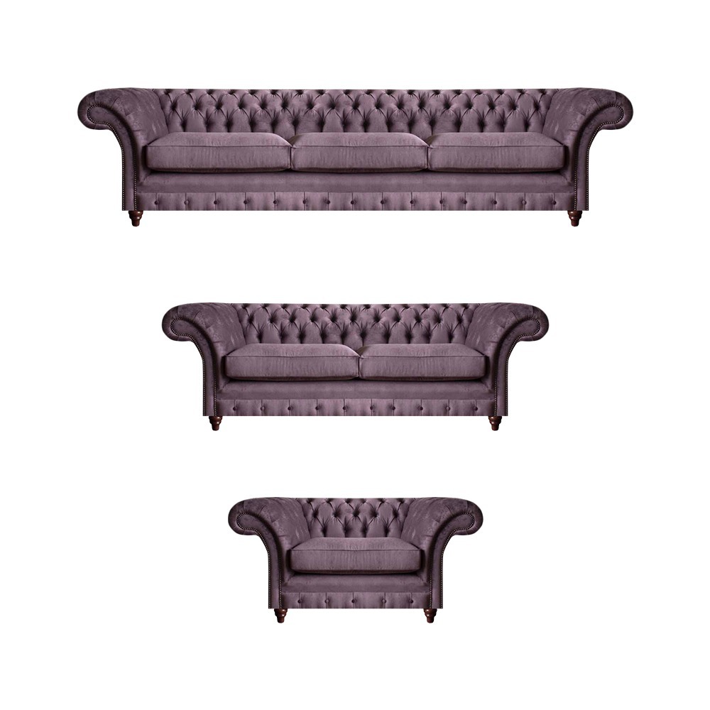 Luxuriöse Chesterfield Polstergarnitur Edler Dreisitzer 2-Sitzer Sessel