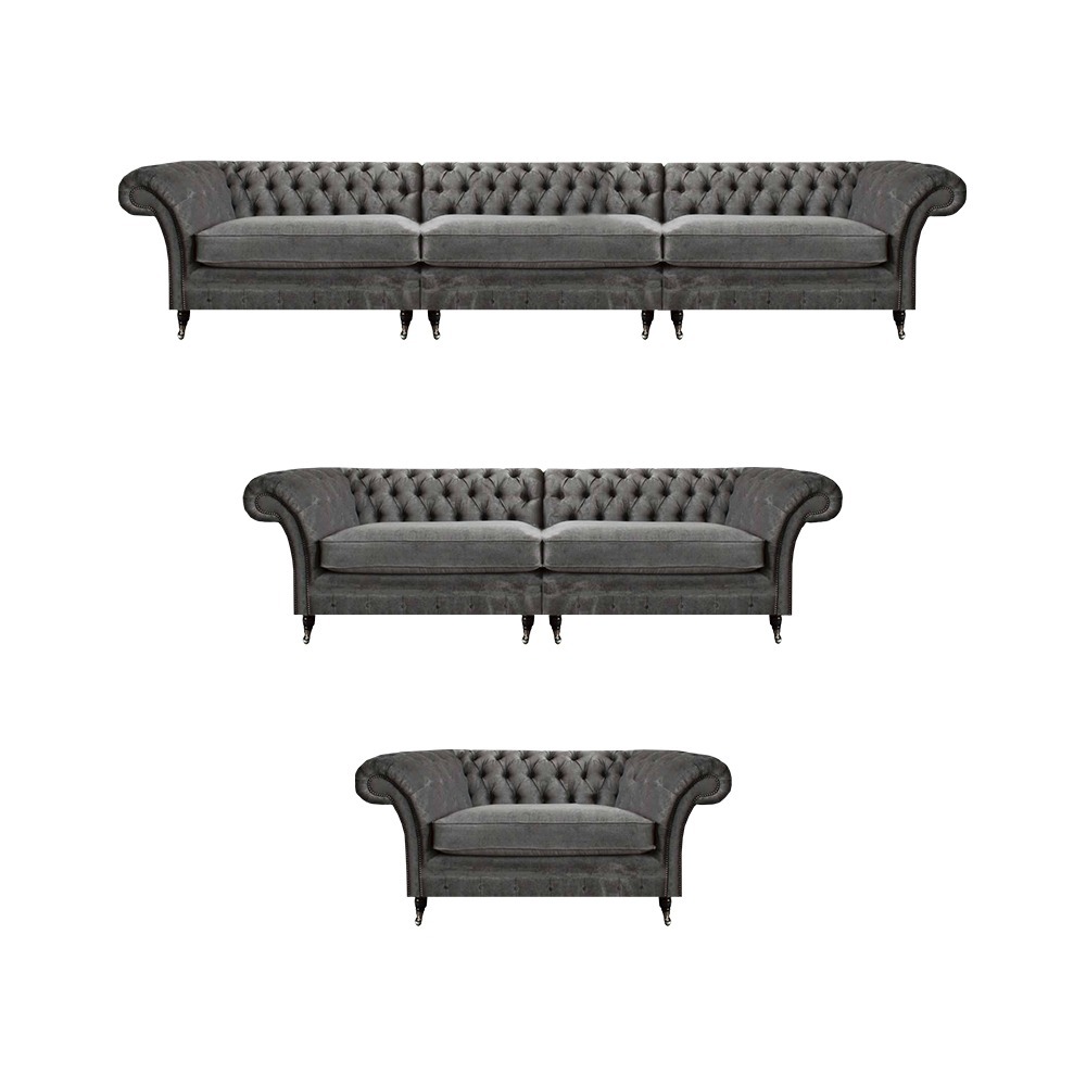 Edles Chesterfield Set Designer Polstermöbel Sofagarnitur 3tlg Sitzmöbel