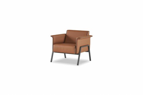Brauner Sessel Designer Arbeitszimmer Möbel Edle Einrichtung Einsitzer