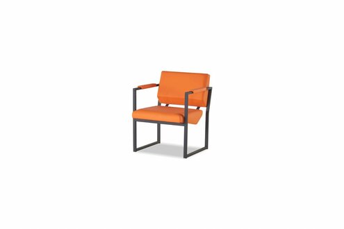 Oranger Arbeitszimmer Sessel Wartezimmer Einsitzer Designer Sitzmöbel