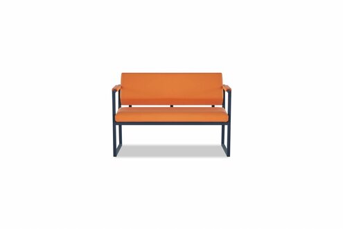 Arbeitszimmer 2-Sitzer Designer Wartezimmer Bank Edle Innen Lederbänke