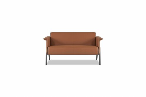 Brauner Arbeítszimmer 2-Sitzer Luxuriöses Zweisitzer Sofa Textil Möbel