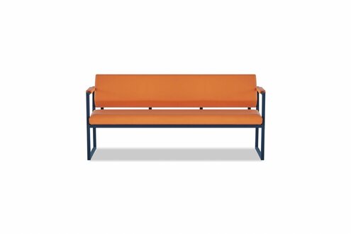 Oranges Arbeitszimmer Sofa Designer 3-Sitzer Büro Sitzmöbel Ledersofa