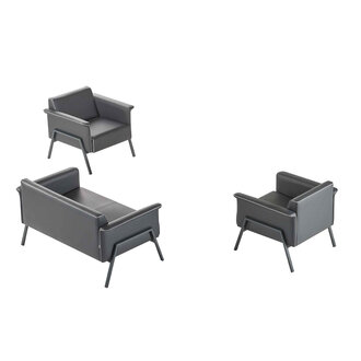 Moderne Arbeitszimmer Möbel Zweisitzer Ledersessel Designer Garnitur