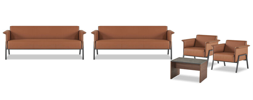 Braune Arbeitszimmer Möbel 2x Wartesitzer Designer 2x Textil Sessel