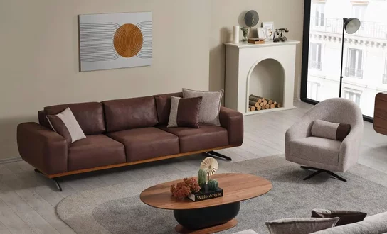 Modern Wohnzimmer set 2tlg. Sofa Sessel 4+1 Sitzer Sofagarnitur Sofas