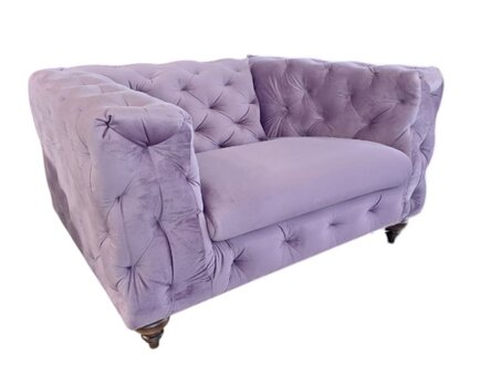 Lila Sessel Stoff Holz Modern Chesterfield Design Luxus Sofort
