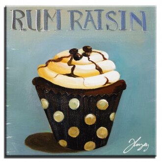 Rum-Raisin Muffin Handarbeit Ölbilder Gemälde Leinwand Ölbild Bild G16404