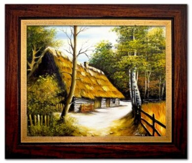 Landhaus im Wald Handarbeit Ölbilder Gemälde Leinwand Ölbild Bild G16339