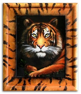 Tigerblick Handarbeit Ölbilder Gemälde Leinwand Ölbild Bild Bilder G15324