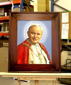 Papst Johannes Paul II. Handarbeit Ölbilder Gemälde Leinwand G118691