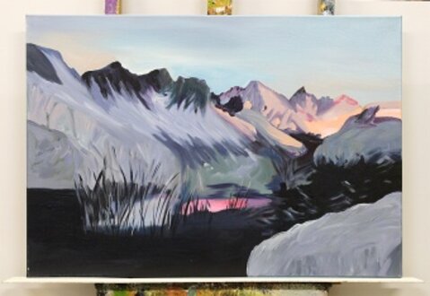 Alpenlandschaft Handarbeit Ölbilder Gemälde Leinwand Ölbild Bild G117385