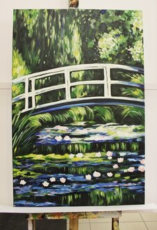 Brücke im Garten Handarbeit Ölbilder Gemälde Leinwand Ölbild Bild G116884