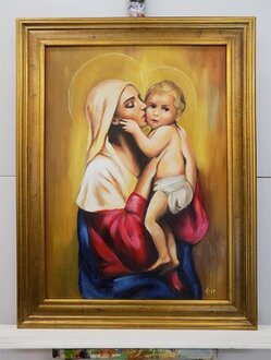 Madonna mit Kind Handarbeit Ölbilder Gemälde Leinwand Ölbild Bild G118051