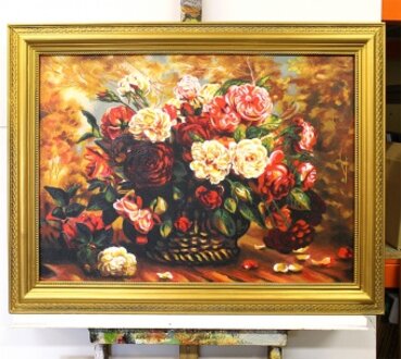 Blumenstrauß Handarbeit Ölbilder Gemälde Leinwand Ölbild Bild G118229