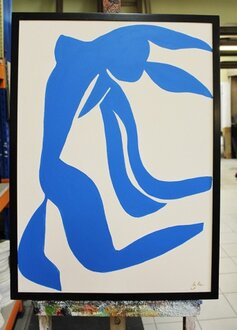 „Blaues Momentum“ Handarbeit Ölbilder Gemälde Leinwand Ölbild G116524