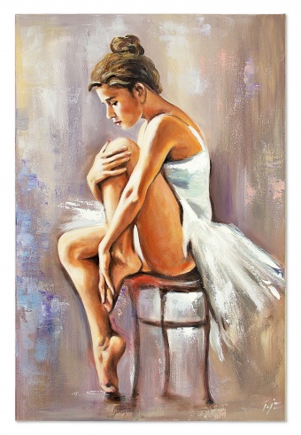 Ballerina in Ruhe Handarbeit Ölbilder Gemälde Leinwand Ölbild G119801