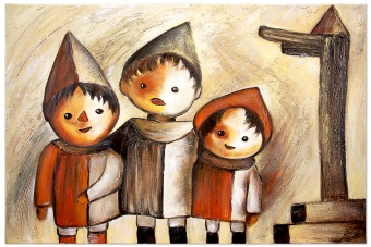 Kinderfreude Handarbeit Ölbilder Gemälde Leinwand Ölbild Bild G00346