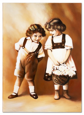 Kinderfreude Handarbeit Ölbilder Gemälde Leinwand Ölbild Bild G16487