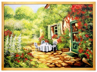 „Gartenidylle“ Handarbeit Ölbilder Gemälde Leinwand Ölbild Bild G119484
