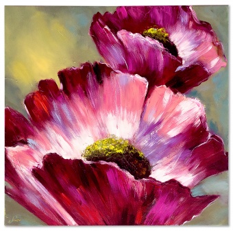 „Blühende Mohnblumen“ Handarbeit Ölbilder Gemälde Leinwand Ölbild G119292