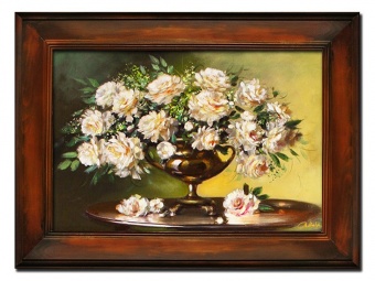 „Blumenarrangement“ Handarbeit Ölbilder Gemälde Leinwand Ölbild G103049