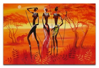 Afrikanische Eleganz Handarbeit Ölbilder Gemälde Leinwand Ölbild G02719