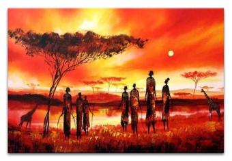 Afrikanischer Sonnenuntergang Handarbeit Ölbilder Gemälde Leinwand G02717