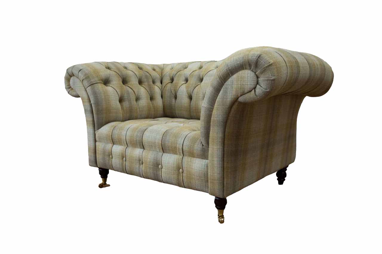 Sessel Polster Designer Textil 1 Sitzer Couchen Polster Chesterfield