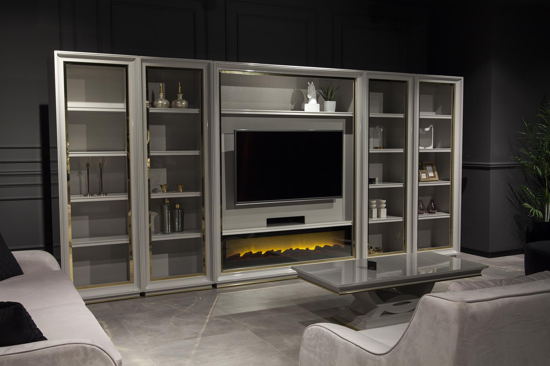 xxl wohnwand schrank wohnwände design möbel kamin feuerstelle schrankwände