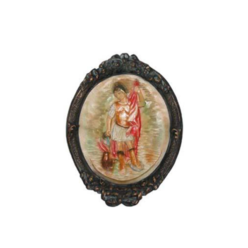 Bilderrahmen mit Seidenmalerei antik stil Alexander der Große Wandrelief 49 cm