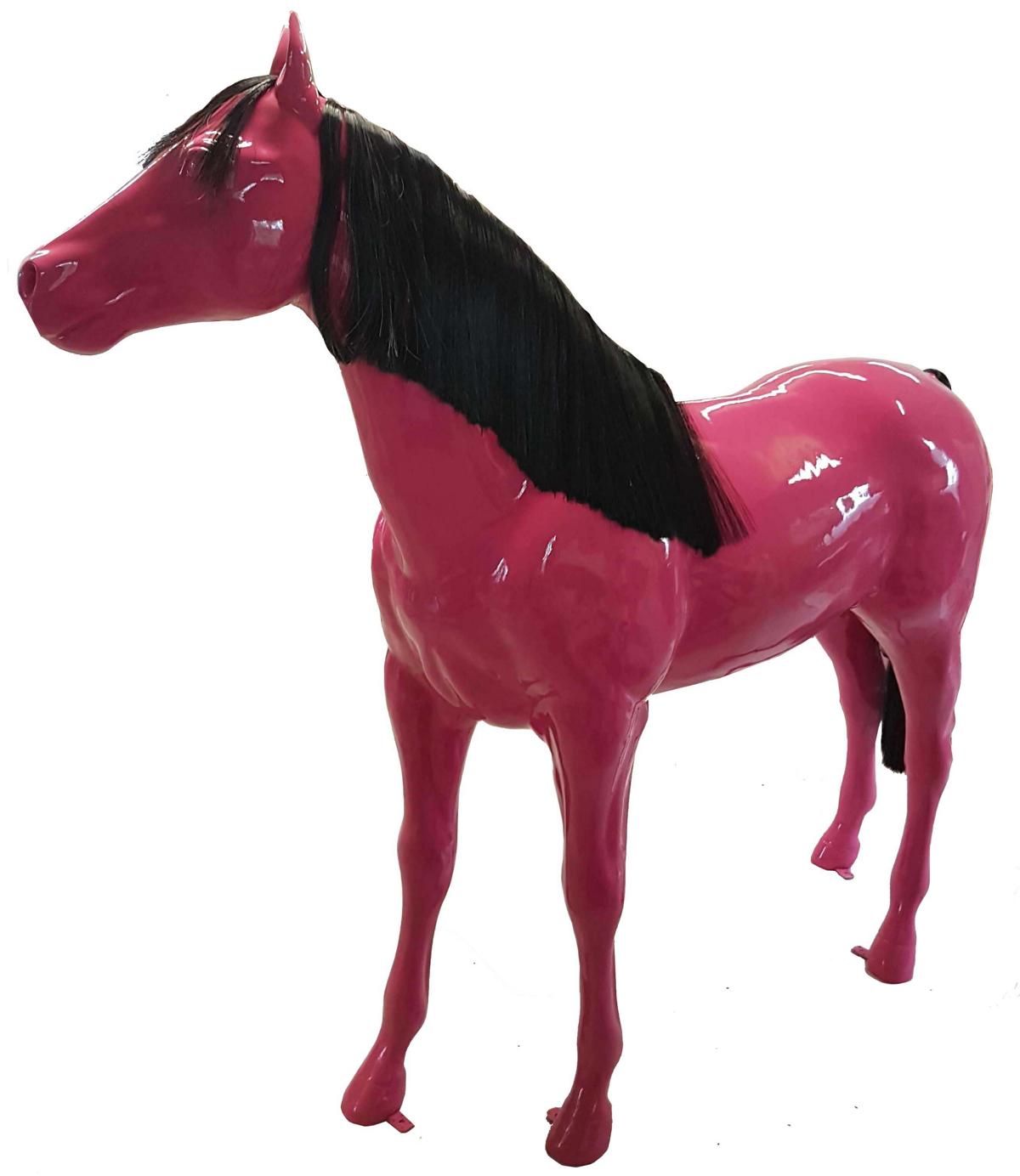 Abstrakte Figur Statue Design Skulptur Dekoration Pferd Rot Außen Innen Garten