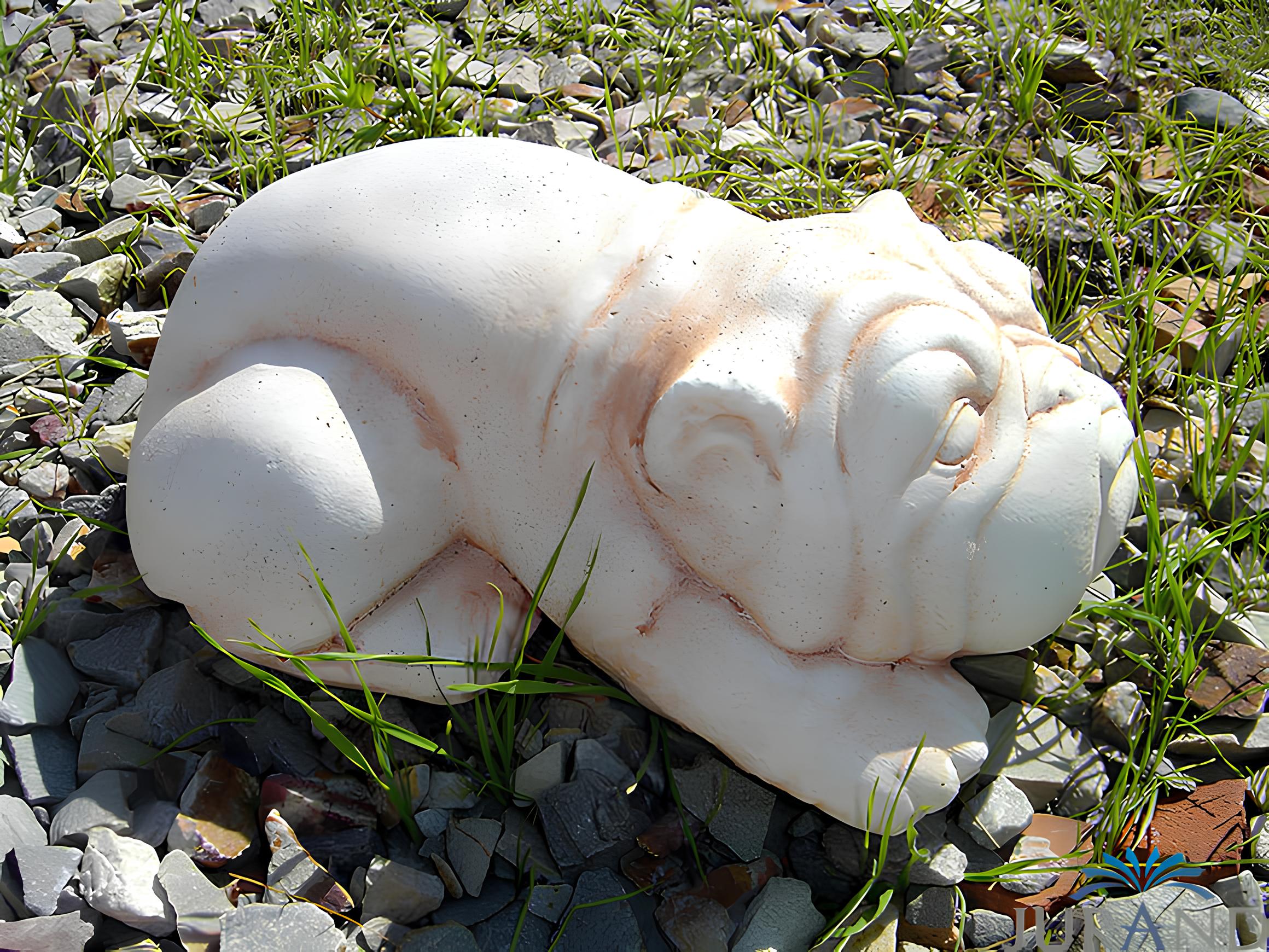 GARTENFIGUR STEINFIGUR FIGUR GARTEN SKULPTUR STEINGUSS HUND 13 cm - 1545