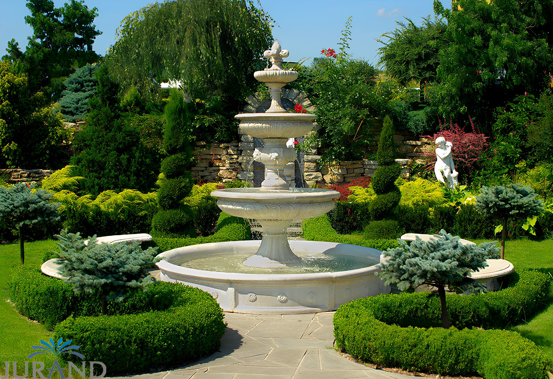 Springbrunnen Fontäne Fontaine Brunnen Wasserspiel Römische Garten Deko Neu 1001