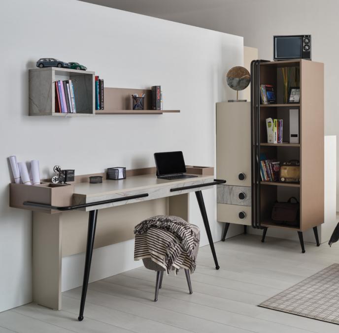 luxuriöse Büromöbel Set Arbeitszimmer Tisch Regal moderne stilvolle Möbel