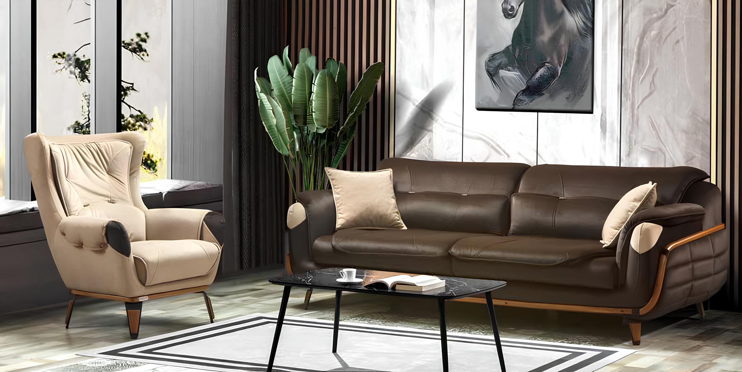 Sofa 3 Sitzer Sessel Design Polster Sitz Klassisch Design Wohnzimmer Möbel Neu