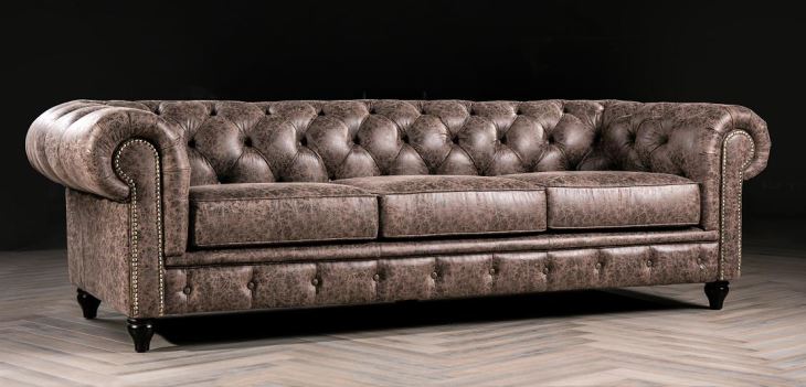 Mens Club Chesterfield Sofa Couch Leder Polster Dreisitzer Braun NEW jvmoebel ®