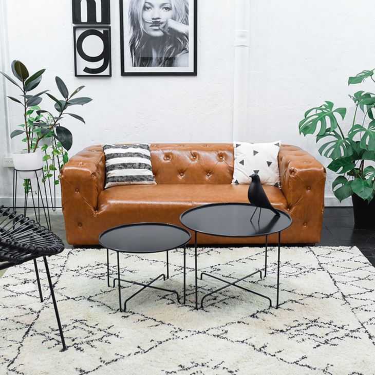 American Style Chesterfield Sofa Couch Leder Polster Dreisitzer Braun jvmoebel ®