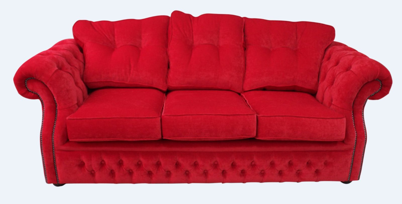 Rote Chesterfield Stoff Polster Dreisitzer Wohnzimmer Couch Design jvmoebel ®