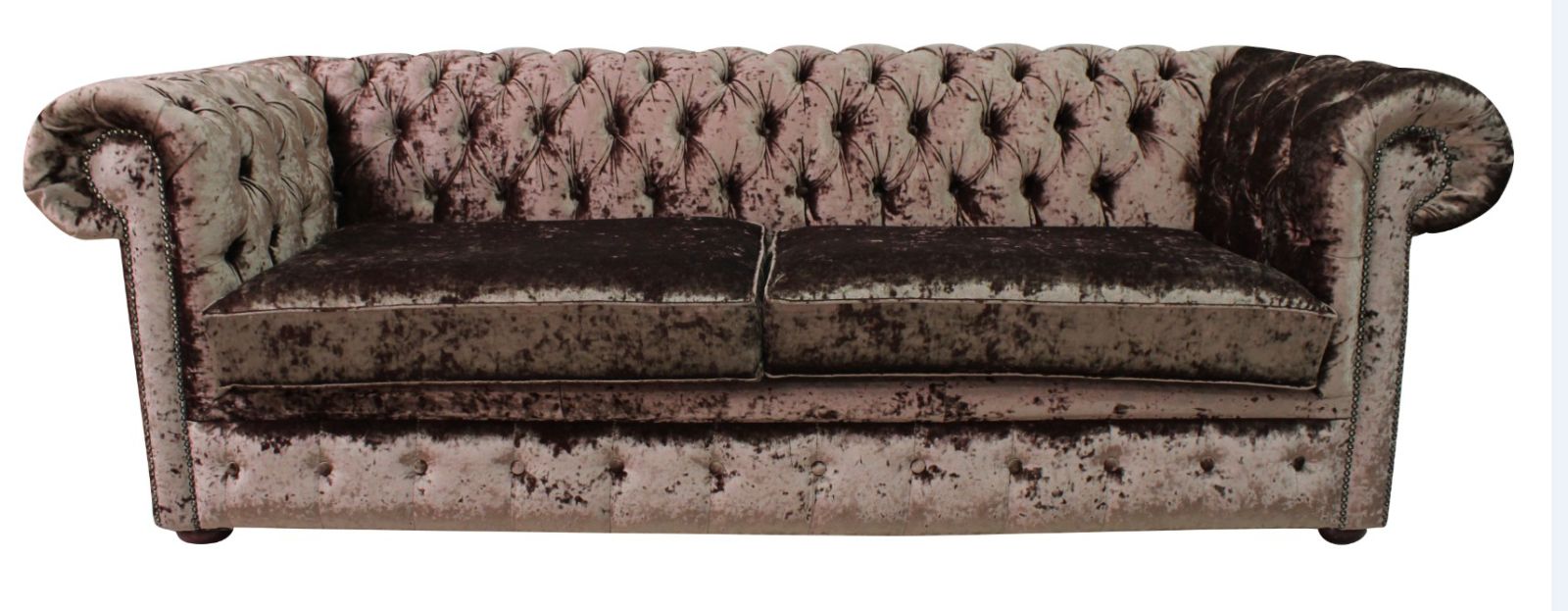 Braune Chesterfield Stoff Polster Dreisitzer Wohnzimmer Couch Design jvmoebel ®