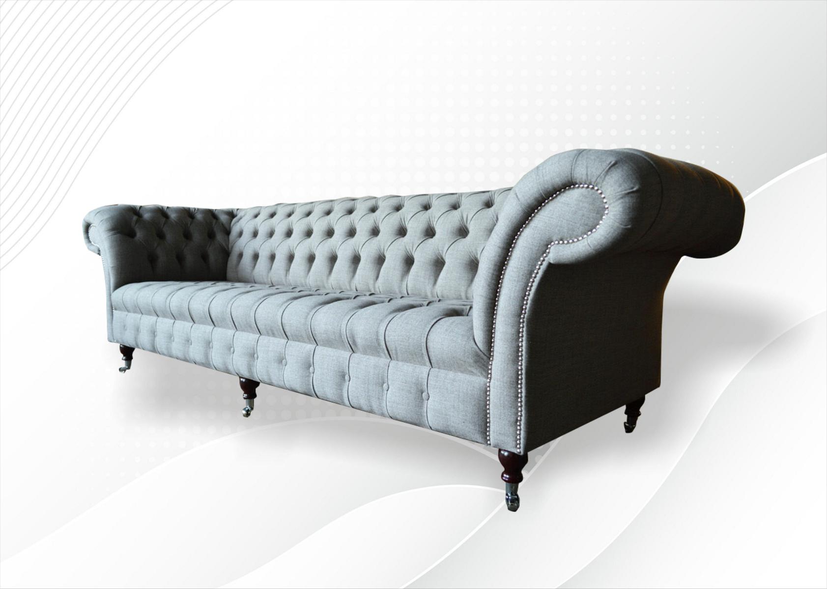 xxl Big Sofa Couch Chesterfield 265cm Polster Sofas 4 Sitzer Textil Modern Neu