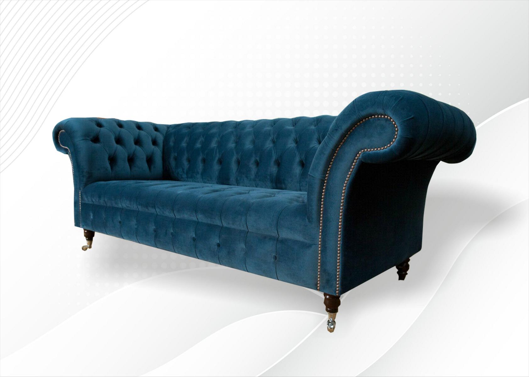 Chesterfield Sofa 3 Sitzer Couch Modern Polster Sitz Garnitur Textil Dreisitzer