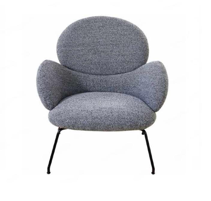 Sessel-Stuhl Polsterstuhl Samt Loungesessel Wohnzimmer Esszimmmer Grau