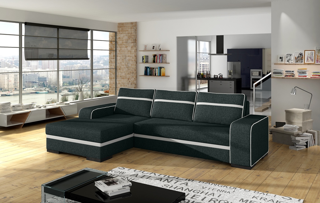 Schlafsofa Eck Sofa Couch Polster Eck Garnitur Schlaffunktion Bettfunktion Neu